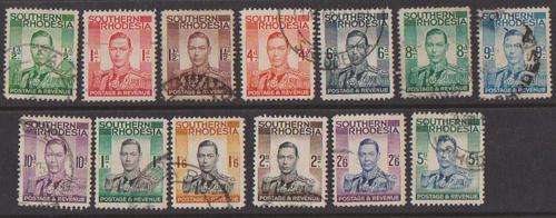 Rhodesia South 1937 - King George 6 - Complete Set Of 13 - 2010CV R375.00+