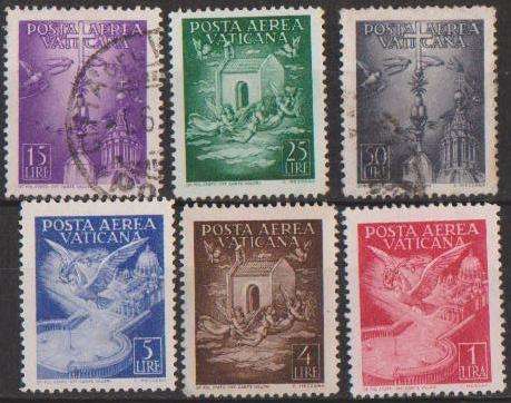 Vatican City 1947 - Set Of 6 x Different Vols Up To 50L
