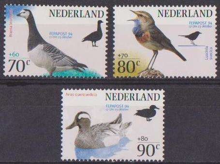 Netherlands 1994 - Complete Set Of 3 - Birds.