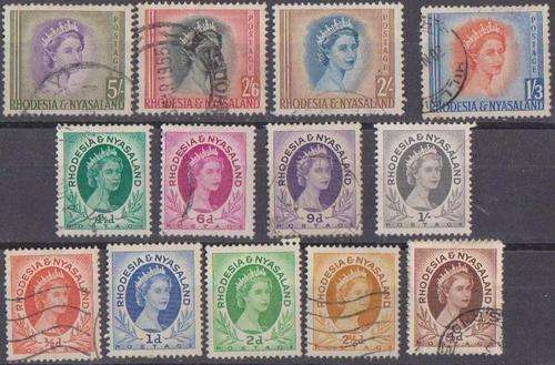 Rhodesia & Nyasaland 1954/56 - Complete Set Up To 5 Shillings  CVR380.00