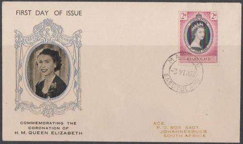 Basutoland 1953 - Queen Elizabeth Coronation On Official Pictorial FDC