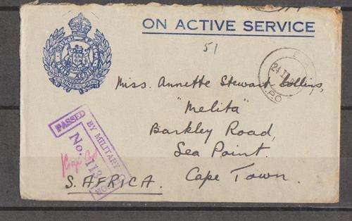 WW11 - 1941 - On Active Service Pictorial Envelope Sent To Sea Point