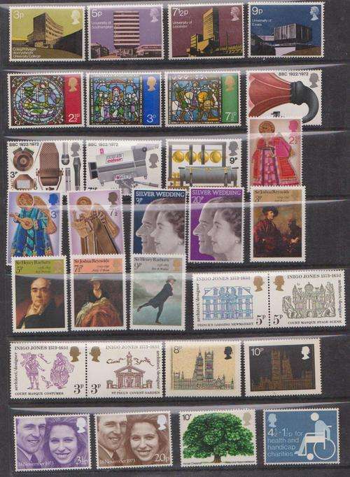 Great Britain - 1971/75 - 11 Complete Sets - Total 30 Stamps