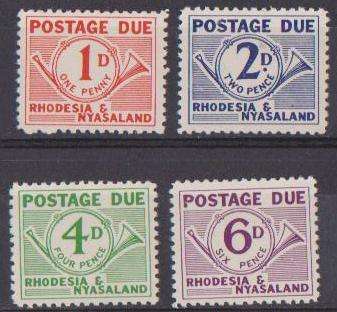 Rhodesia & Nyasaland - 1961 - Postage Due - Complete Set Of 4