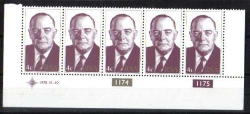 1978-4c-Vorster-Control Strip Of 5-Right Margin Imp.