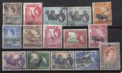 Kenya,Uganda&Tanganyika-1954-Queen Elizabeth-Complete Set Of 15