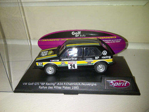 Scalextric SPIRIT GOLF GT1 mk 1 Rally BP RACING 1980  RARE 1/32 SLOT CAR