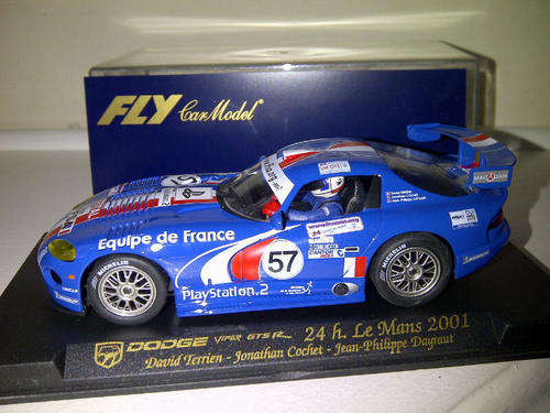Scalextric FLY CHRYSLER DODGE VIPER GTSR 24 H LE MANS 2001 BLUE  RARE 1/32 SLOT CAR