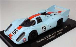 Scalextric FLY Porsche 917 LH Le Mans 1971 GULF BLUE PEDRO RODRIGUEZ  RARE 1/32 SLOT CAR
