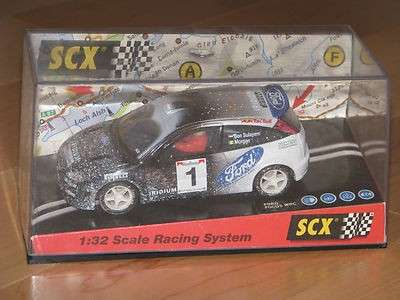 Scalextric SCX FORD FOCUS WRC SNOW EFFECT RALLY with lights used 1/32 slot car