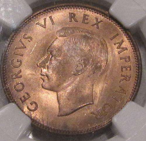 1941 1/2 Penny  NGC Graded MS65 RB-FINEST KNOWN