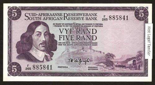 SA R5 (TW de Jongh 3rd issue) 1975, aUNC condition, A/E
