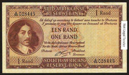 SA 1 Rand (G Rissik 1st issue) 1962, A/E, in VF+/EF condition