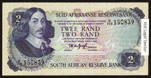 SA 2 Rand (TW de Jongh 2nd issue)1974, in EF/EF+ condition