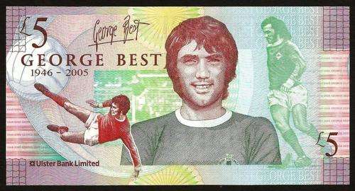 N. Ireland(Ulster Bank) 5 Pounds 2006 P.339 UNC condition, George Best - 5 notes in sequence
