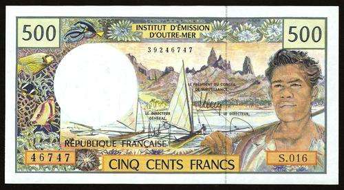 French Pacific Territories 500 Francs ND(2010-12) P.1b(7) UNC condition - 5 notes in sequence