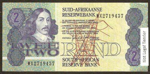 SA 2 Rand (G de Kock 3rd issue)1983/89, in VF+ condition - WX Replacement note - CRAZY R1 START!!!!!