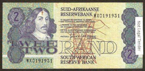 SA 2 Rand (G de Kock 3rd issue)1983/89, in F+ condition - WX Replacement note