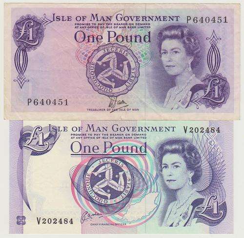 Isle of Man 1 Pound 1979 & 1991 - Details in listing