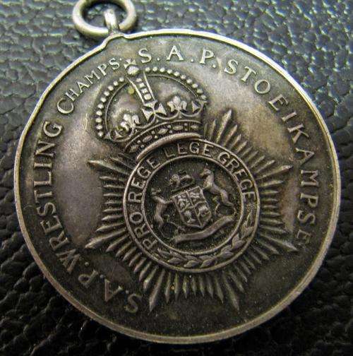 1956 SA Police Wrestling Champs silver medal awarded to SD de Wet