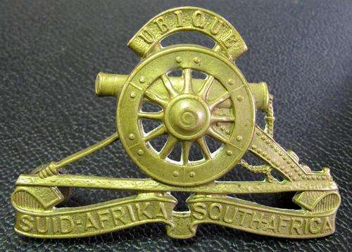 South African Artillery cap badge(UBIQUE) - in excellent condition