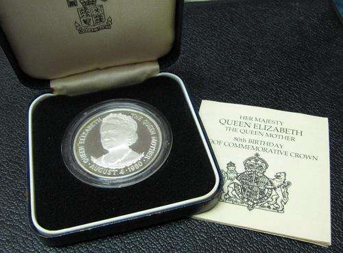 Tristan da Cunha 25 Pence 1980 silver Proof coin - Queen Mothers 80th birthday commemorative