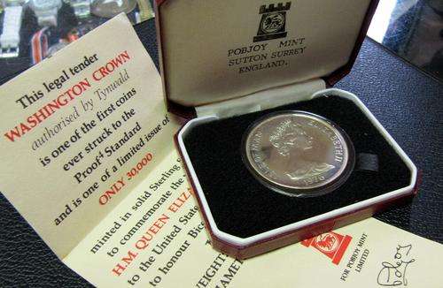 Isle of Man 1976 Silver proof Crown - Bicentenary of American Independence