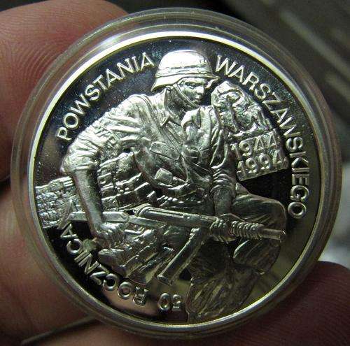 Poland 100,000 Zloty 1994 silver Proof coin - 50th anniversary of the Warsaw Uprising