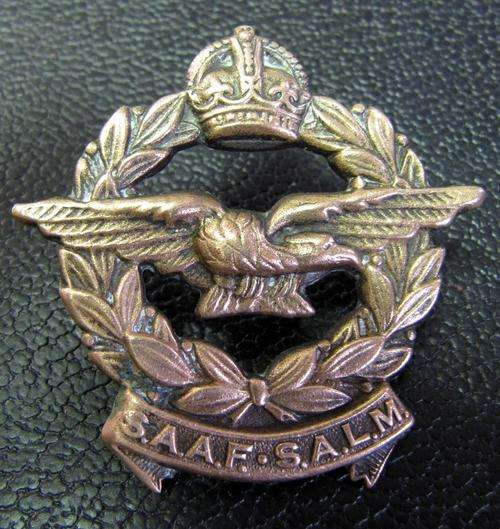 circa. 1920's SAAF cap badge - brass, two lugs