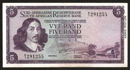 SA 5 Rand (G Rissik 2nd issue) 1966, A/E, in VF condition