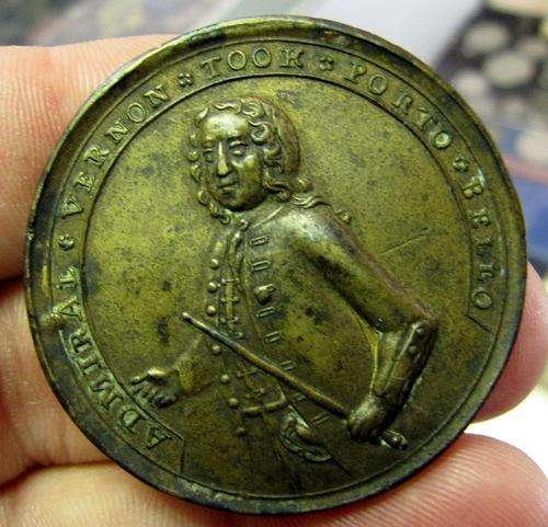 1739 'The taking of Porto Bello' by Admiral Vernon (The War of Jenkins' Ear) bronze medallion