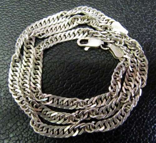 Silver 'Twisted Curb Chain' Princess necklace(45cm) - Italy