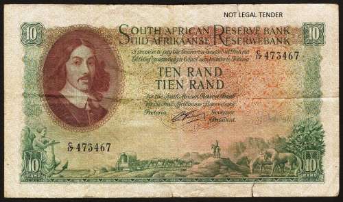 SA 10 Rand (G Rissik 1st issue) 1962, E/A, in VG+ condition