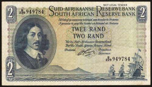 SA 2 Rand (G Rissik 1st issue)1962, A/E in VF condition