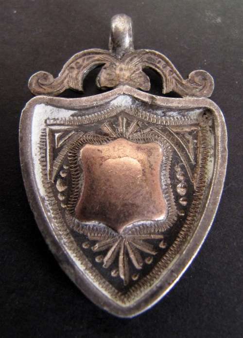 Vintage Unengraved Gold Plaque & Sterling Silver pendant by William J Holmes, Birmingham