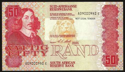SA 50 Rand (C Stals 1st issue)1990 in F+ condition
