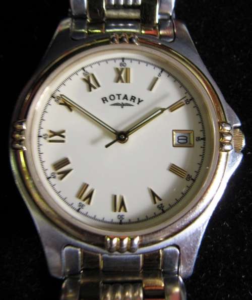 ROTARY Dolphin Standard, Date, Quartz mens two-tone dress watch