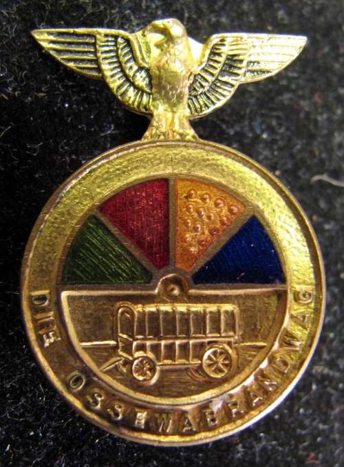1939-1952 Die Ossewabrand 'My God, My Volk' pin/badge - Brass with enameling