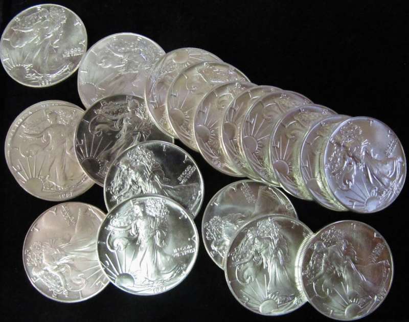 20 x UNC 1987 1oz Silver Eagles 999 FINE Silver -CRAZY R1 START!!!!