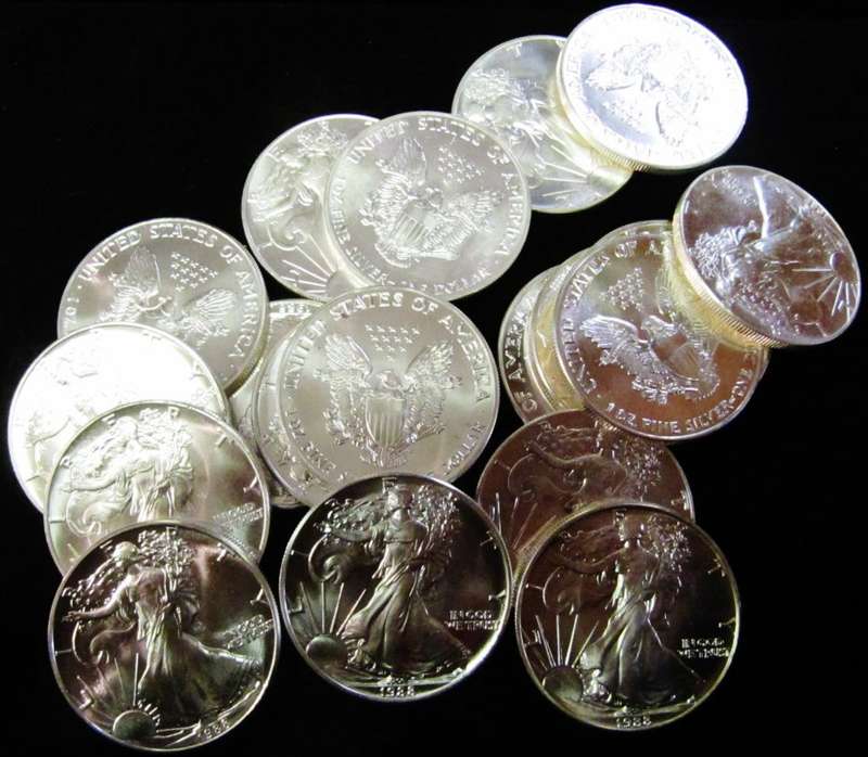 20xUNC 1988 1OZ Silver Eagles 999 FINE Silver -CRAZY R1 START!!!!!