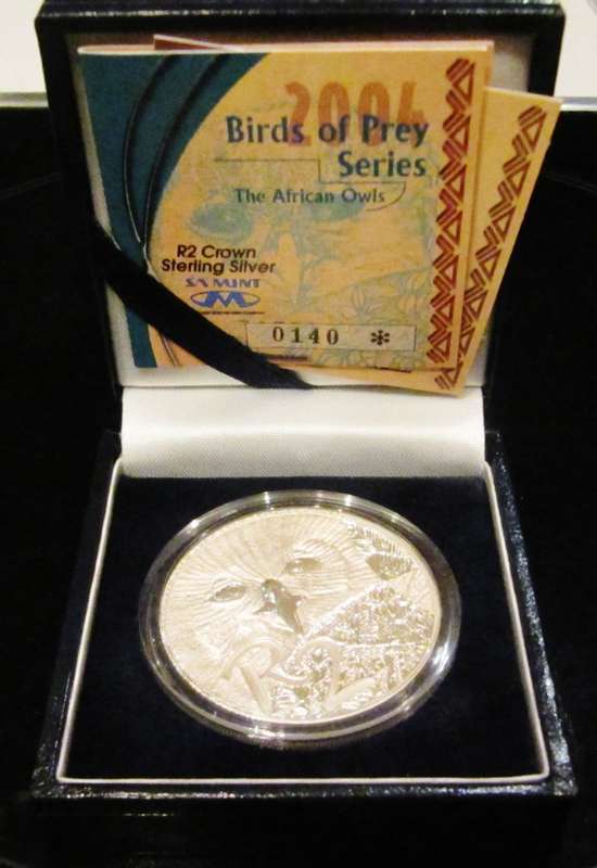 2004 R2 Silver Crown Birds of Prey Series "TheAfrican Owls" -Sterling Silver with box and COA