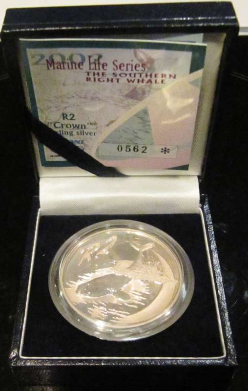 2002 R2 Silver Crown Marine Life series "The Southern Right Whale" -Sterling Silver with box and COA
