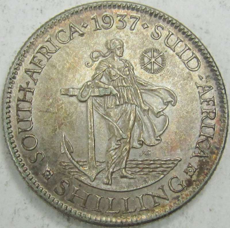 1937 Union of South Africa Shilling-Colourful AUNC