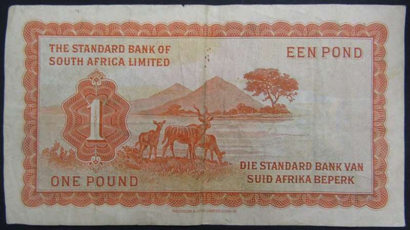 Southwest Africa 1 Pound Standard Bank 1959 Fine "reserved for RamChi6708"