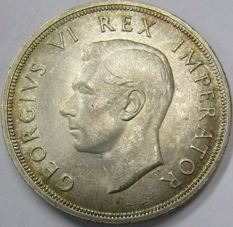 1947 Union of South Africa 5 Shillings  -Lovely toned UNC