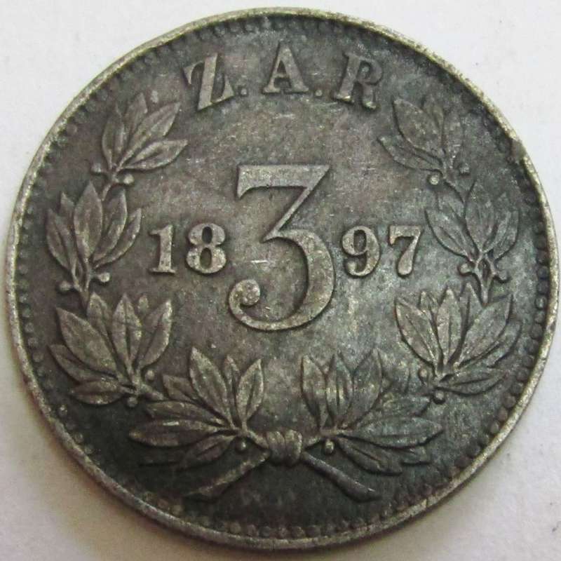 1897 ZAR 3 Pence