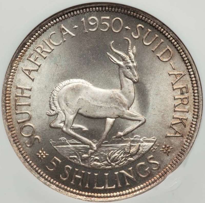 1950 5 Shillings NGC Graded MS64