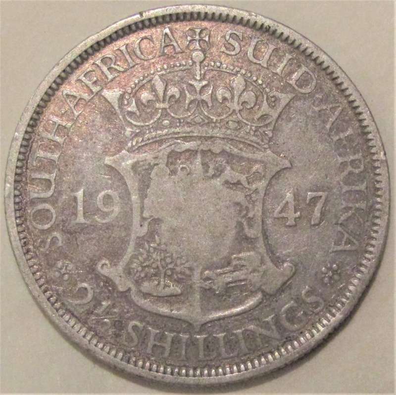 1947 Union of South Africa 2 1/2  Shillings-*Low mintage 3582*