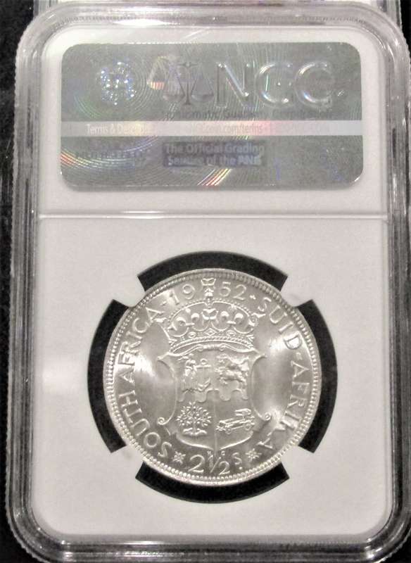 1952 Union of South Africa 2-1/2 Shillings NGC graded MS65