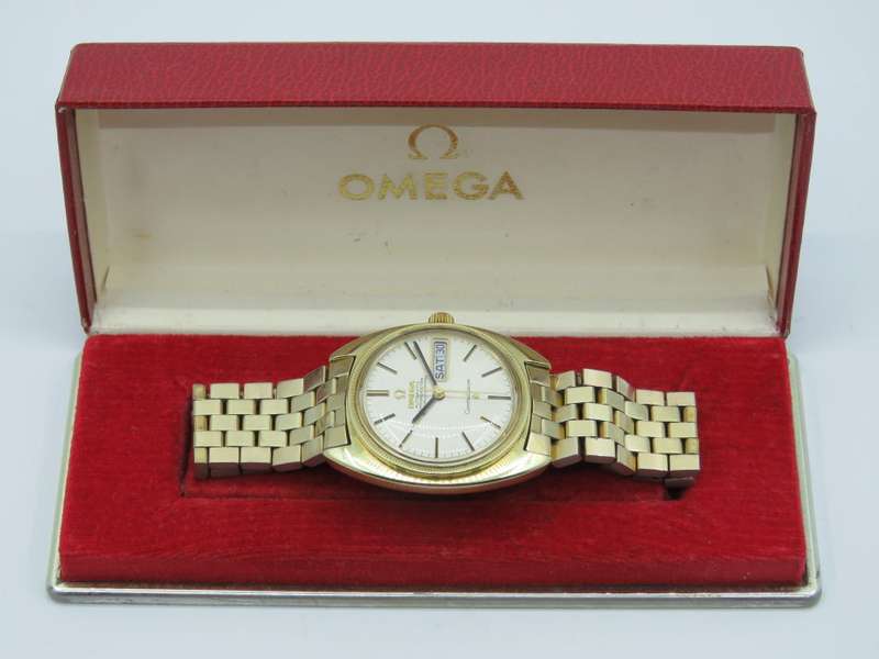 "RESERVED FOR NKB68" Omega Constellation cal.751 day/date with linen dial and Omega box